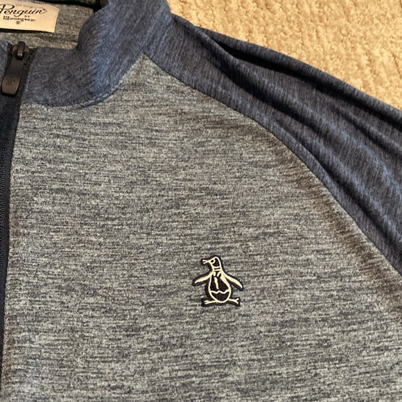 Original Penguin 1/4 zip long sleeved shirt sz Large - Picture 2 of 5